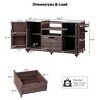 Coolbibila-66" Outdoor Kitchen Island For Big Green Egg Grills, Solid Wood Outdoor Grill Cart For Tabletop Grill With Stainless Steel Top - 4 of 4