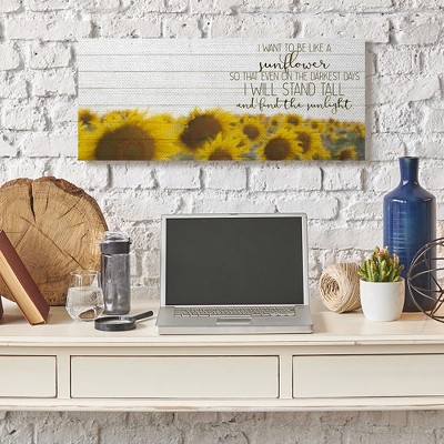 Sunflower Inspirational Quote Canvas Wall Art for Kids