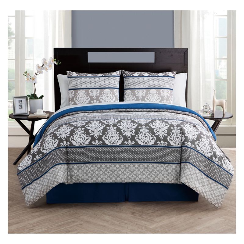 Beckham Bed in a Bag Comforter Set Blue - VCNY Home, 4 of 8