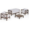 Christopher Knight Home Brava Outdoor Acacia Wood 4 Seater Chat Set with Cushions - 2 of 4