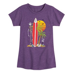 Girls' - Disney - Ghost Dog Beach Surfer Fitted Short Sleeve Graphic T-Shirt - 1 of 4
