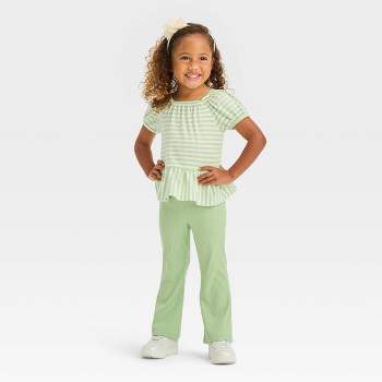 Toddler Girls' Striped Top & Leggings Set - Cat & Jack™ Green
