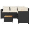 vidaXL Patio Sofa L-Shaped Furniture with Table and Cushions - Black PE Rattan/Steel, Garden/Patio/Deck - 68.9"x68.9"x29.5" - 4 of 4