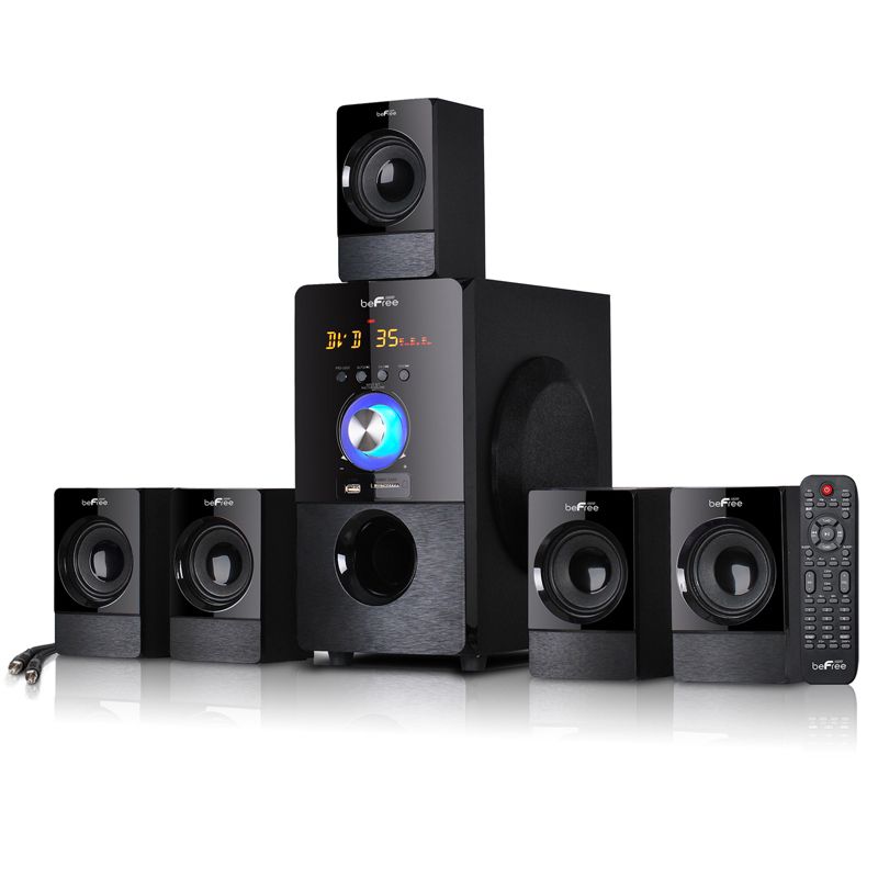 beFree Sound 5.1 Channel Bluetooth Surround Sound Speaker System in Black, 1 of 8