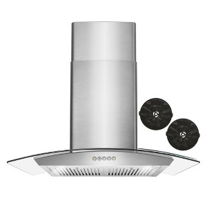 Cosmo COS-668A750-DL 30 in. Vista Collection 380 CFM Ductless Wall Mount Range Hood, Button Controls, LED Lights, Stainless Steel - 1 of 4
