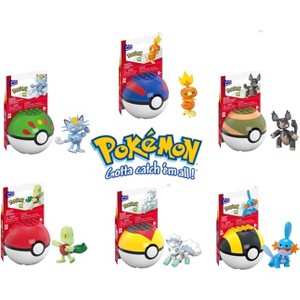 MEGA Pokémon Poké Ball Torchic, Treecko, Mudkip, Vulpix, Meowth,or Rattata Toy Figure Choose One Pokémon Collector Gift - 1 of 1