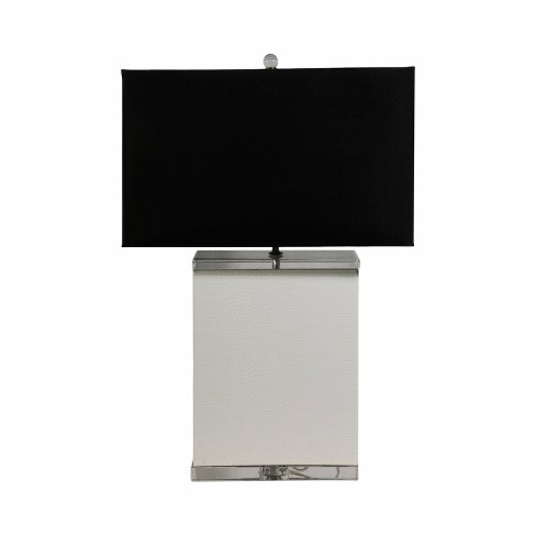 SAGEBROOK HOME 29" Crystal Table Lamp White/Black: UL Listed, Polyester Shade, E26 Socket - image 1 of 4