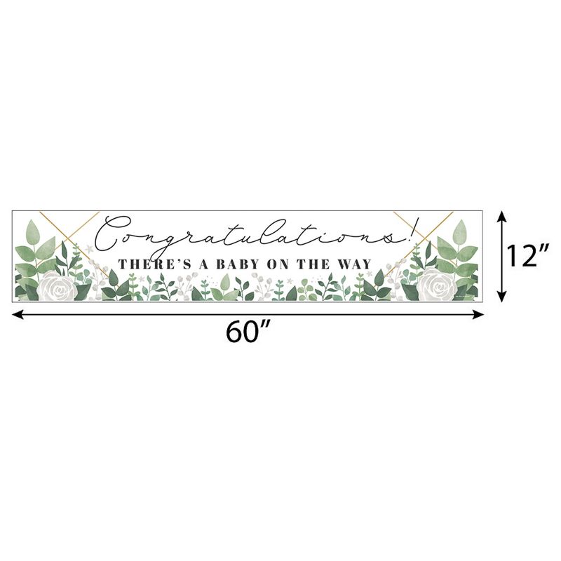 Big Dot of Happiness Boho Botanical Baby - Greenery Baby Shower Decorations Party Banner, 2 of 8