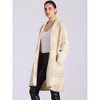 Allegra K Women's Winter Plaid Long Sleeve Open Front Outwear Casual Sweater Cardigan - 3 of 4