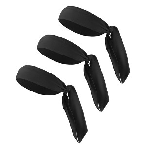 Unique Bargains Adjustable Soft Sweat Wicking Tennis Tie Headband Sweatband for Men Women 3 Pcs - 1 of 4