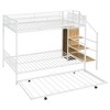 NicBex Twin Over Full Metal Bunk Bed,Versatile Loft Bed with Lateral Storage Ladder and Wardrobe for Bedroom,Black/White - 4 of 4