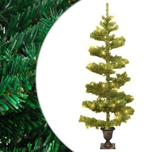 vidaXL Swirl Christmas Tree Green PVC Medium Swirl Christmas Tree - 1 of 4