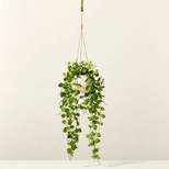 31" Faux Button Fern Hanging Plant - Hearth & Hand™ with Magnolia