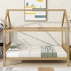 RISOKEYS Twin Size Bed Frame with Headboard and Footboard, Low Rubberwood House Bed for Boys and Girls,No Box Spring Needed - 2 of 4
