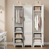 Armoire Wardrobe Closet with 2 Doors,72" Wooden Wardrobe Cabinet with Hanging Rod, Narrow Tall Armoire with 18 Adjustable Shelves for Bedroom - 2 of 4