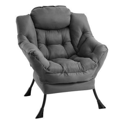 Lazy Chair with Ottoman, Modern Large Cotton Fabric Lazy Chair