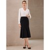 INSPIRE CHIC Women's Mermaid High Waisted Pleated Fishtails Midi Skirt - 2 of 4