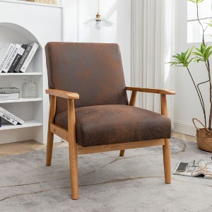 CENGHU Classic Mid-Century Modern Accent Chair, 25.38" Wide Living Room Chair, Upholstered Arm Chair for Living Room, Bedroom - 1 of 4