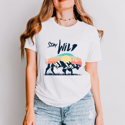 Simply Sage Market Stay Wild Buffalo  Short Sleeve Tee