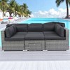 7-Piece Outdoor Patio Furniture Set with Retractable Canopy,Wicker Rattan Sectional Sofa with Washable Cushions for Lawn,Garden, Backyard, or Poolside - 3 of 4