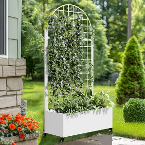 PexFix Arched Outdoor Metal Trellis with Planter Box - 1 of 4