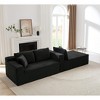 Dolonm 103.2 in. Corduroy L-Shaped Cloud Sectional 4-Seater Sofa Deep Seat Couch No Assembly（Black） - 3 of 4