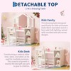 Kids Vanity Table with Light, 2 in 1 Princess Makeup Desk with Touch Light Detachable Tri-Folding Mirror, Princess Vanity Table with Chair for Girls - 3 of 4