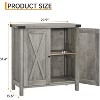Farmhouse Sideboard Buffet Cabinet with Adjustable Shelf & Barn Doors, Small Kitchen Storage Cabinet - 3 of 4