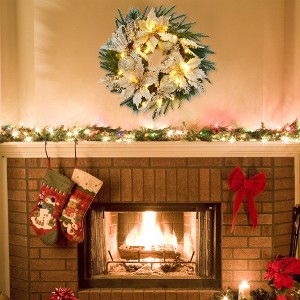 24-Inch Classic Christmas Wreath – Lifelike Greenery, Durable & Reusable, Festive Door Decor for Home/Office/Party (Indoor/Outdoor) - 1 of 4