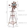 Sunnydaze Rustic Windmill Metal Outdoor Garden Statue with Tiers - 51" H - Brown/Copper - 3 of 4
