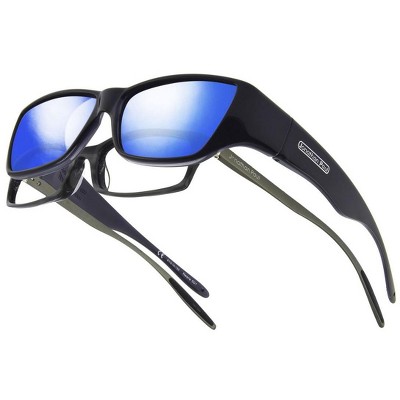 Jonathan Paul Fitovers Eyewear Large Neera in Midnite Oil & Blue Mirror NR001BM