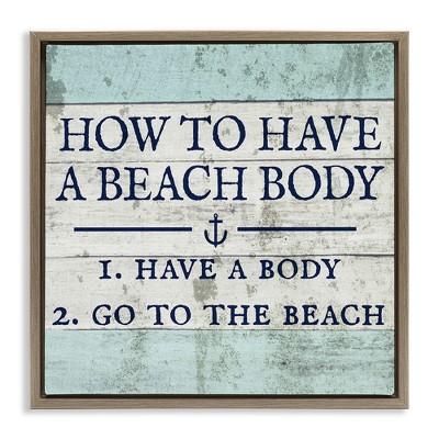Stupell Industries Sassy Beach Body Steps, 18" x 18"