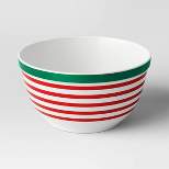 5qt Holiday Melamine Striped Salad Bowl Red - Wondershop™