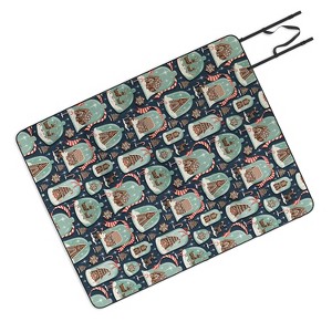 Heather Dutton Gingerbread Village Blue Picnic Blanket -Deny Designs - 1 of 3