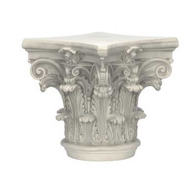 Small White Resin Corinthian Pillar Capital