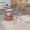 Emma and Oliver Premium Steel Folding Right Handed Tablet Arm Chair - 2 of 4