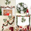 Christmas Wreath for Front Door Decor - Luxury Xmas Wreath with Glitter Balls for Holiday Fireplace Wall Window Mantle - 3 of 4