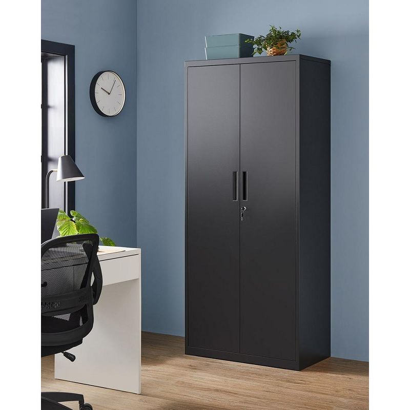 SONGMICS Garage Cabinet, Metal Storage Cabinet with Doors and Shelves, Office Cabinet, 3 of 6