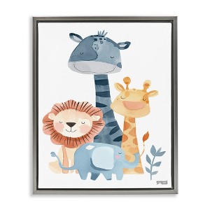 Stupell Industries Gentle Nursery Animals Black Framed Floater Canvas Wall Art - 1 of 4