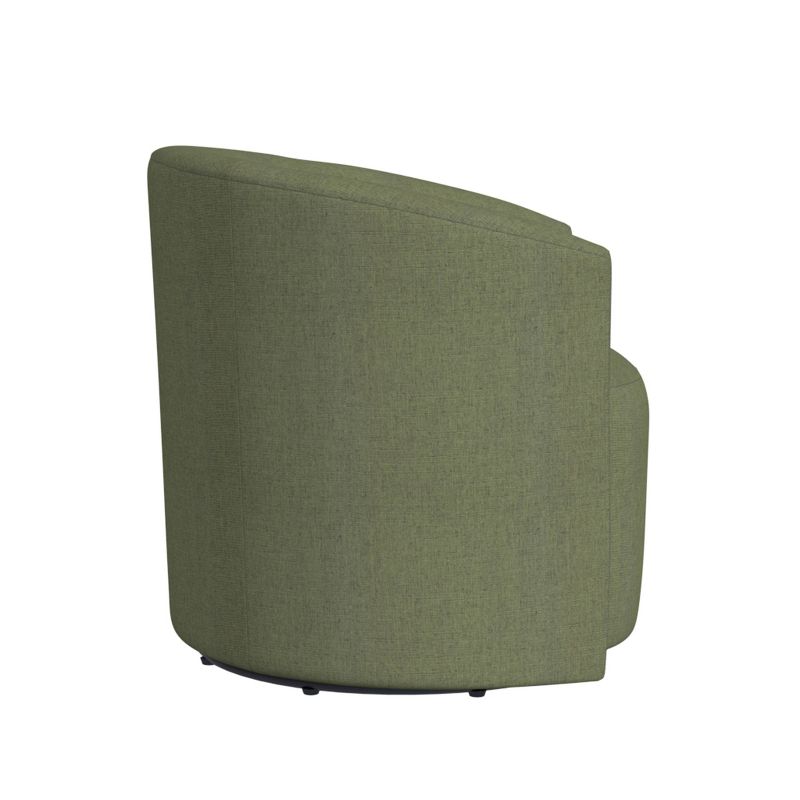 Upholstered Barrel Back Swivel Chair Olive Green Woven - HomePop, 4 of 10