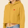 Dalix Pixel Heart Embroidered Fleece Cropped Hoodie Cold Fall Winter Women - 4 of 4