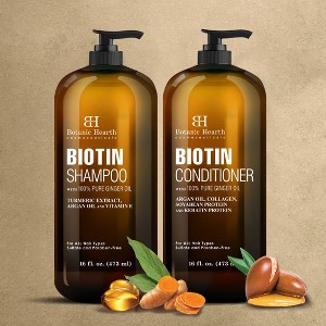 Botanic Hearth Biotin Shampoo and Conditioner Set - Fights Hair Loss and Thinning -16 fl oz Each - 1 of 4