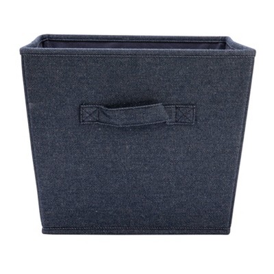 Denim Blue Fabric Stackable Storage Cubes with Cloth Handles