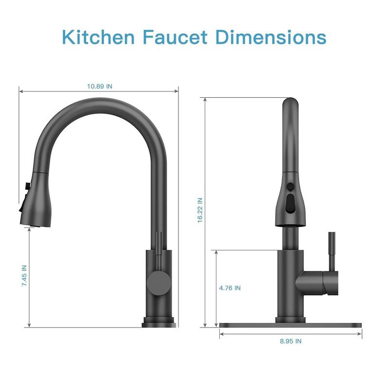 Kitchen Faucet with Pull Down Sprayer, 4 of 8