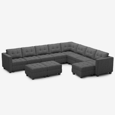 Belffin Modular Weave Sofa with Storage Seat and Ottoman (9 Seats + 11 Sides)