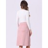 INSPIRE CHIC Women's High Waist Faux Suede Knee Length A-Line Skirts - 3 of 4