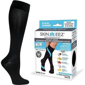 Skineez Medical Grade Advanced Healing Compression Socks 10-20mmHg, White, Black or Tan, Small - X Large Sizes, 1 Pair - 1 of 4