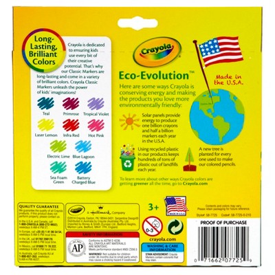 Crayola 10ct Kids Broadline Markers - Bold and Bright