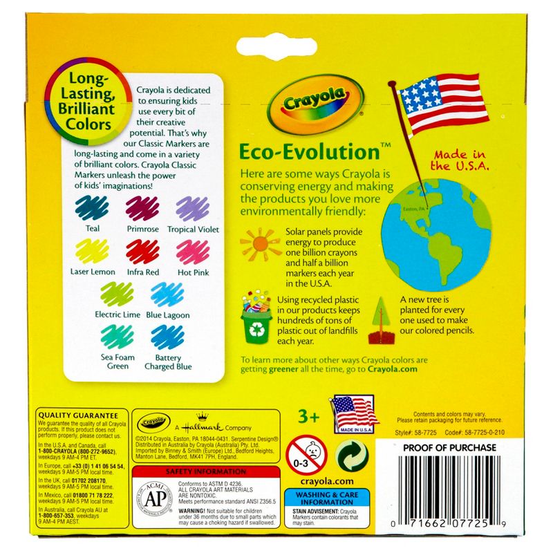 Crayola 10ct Kids Broadline Markers - Bold and Bright, 4 of 8