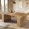 Tribesigns 71-Inch Large Dining Table for 6-8, Farmhouse Wooden Kitchen Table with Arched Design and Double Pedestal for Dinner, Banquet - 4 of 4
